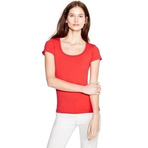 WHBM Coral Short Sleeve Seamless Tee Size Small RARE 🍑☀️🍑